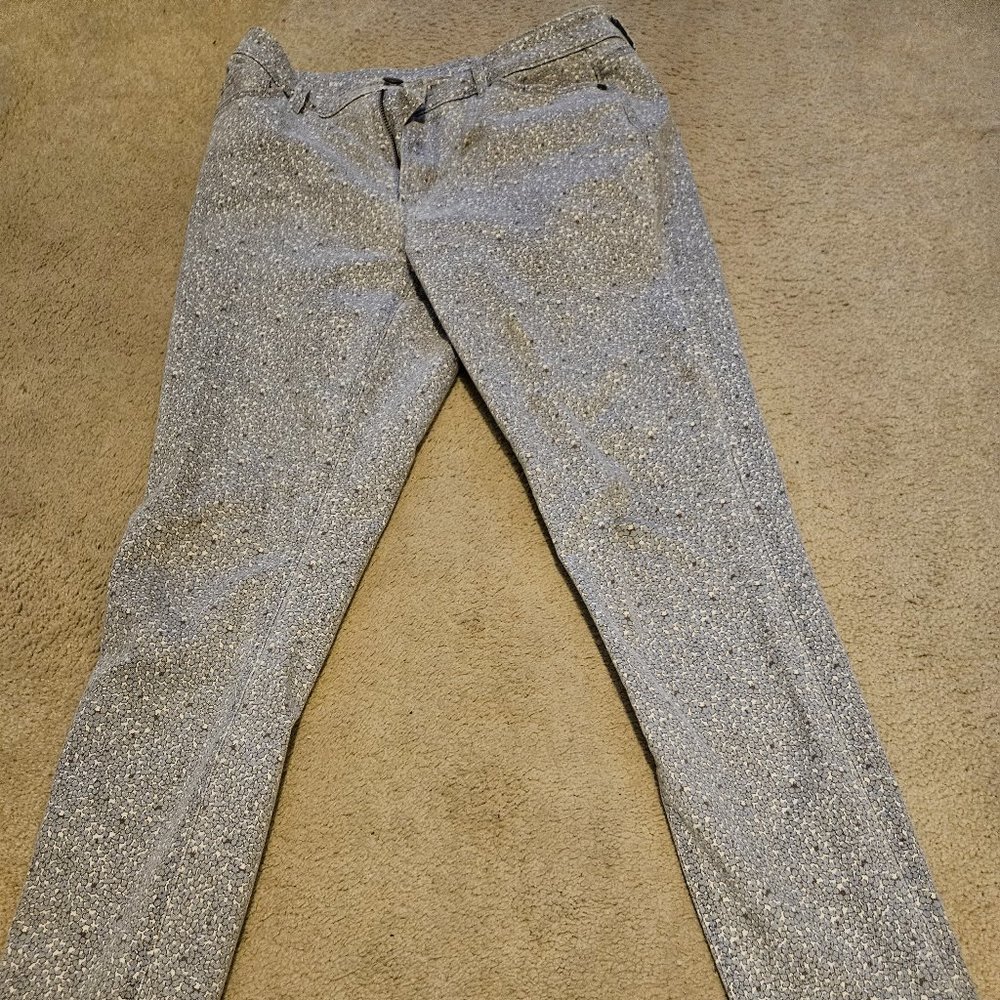 Loft curvy skinny ankle jeans breezy light blue pattern
